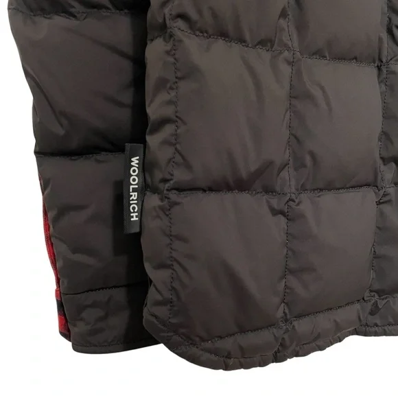WOOLRICH Reversible Puffer Jacket Men S Buffalo Checked Goose Down Feathers Snap - Picture 7 of 16